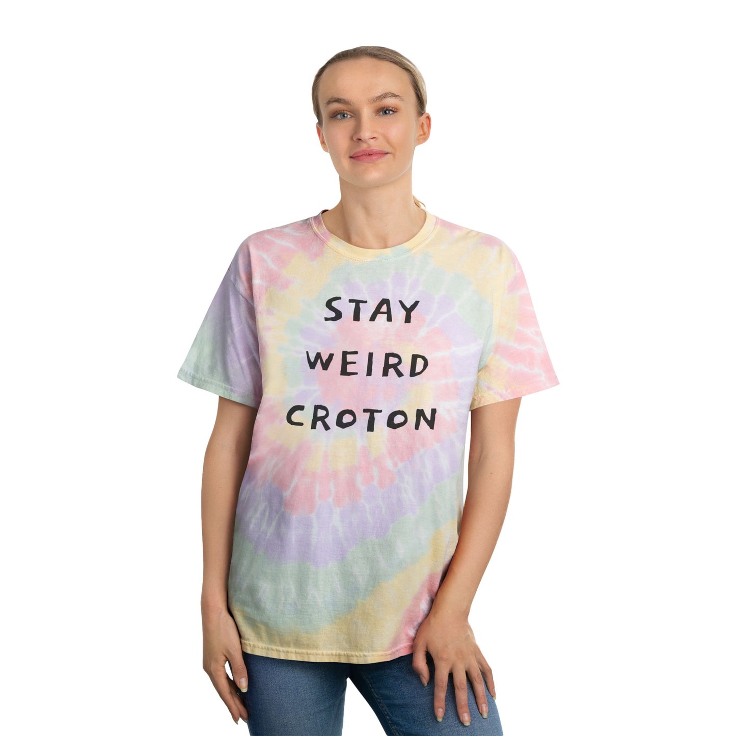 STAY WEIRD CROTON Unisex Tie-Dye Spiral Tee