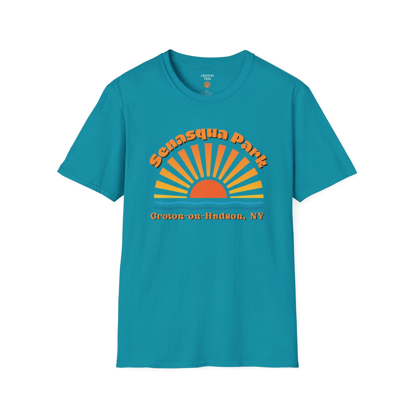 Senasqua Park sunset unisex tee