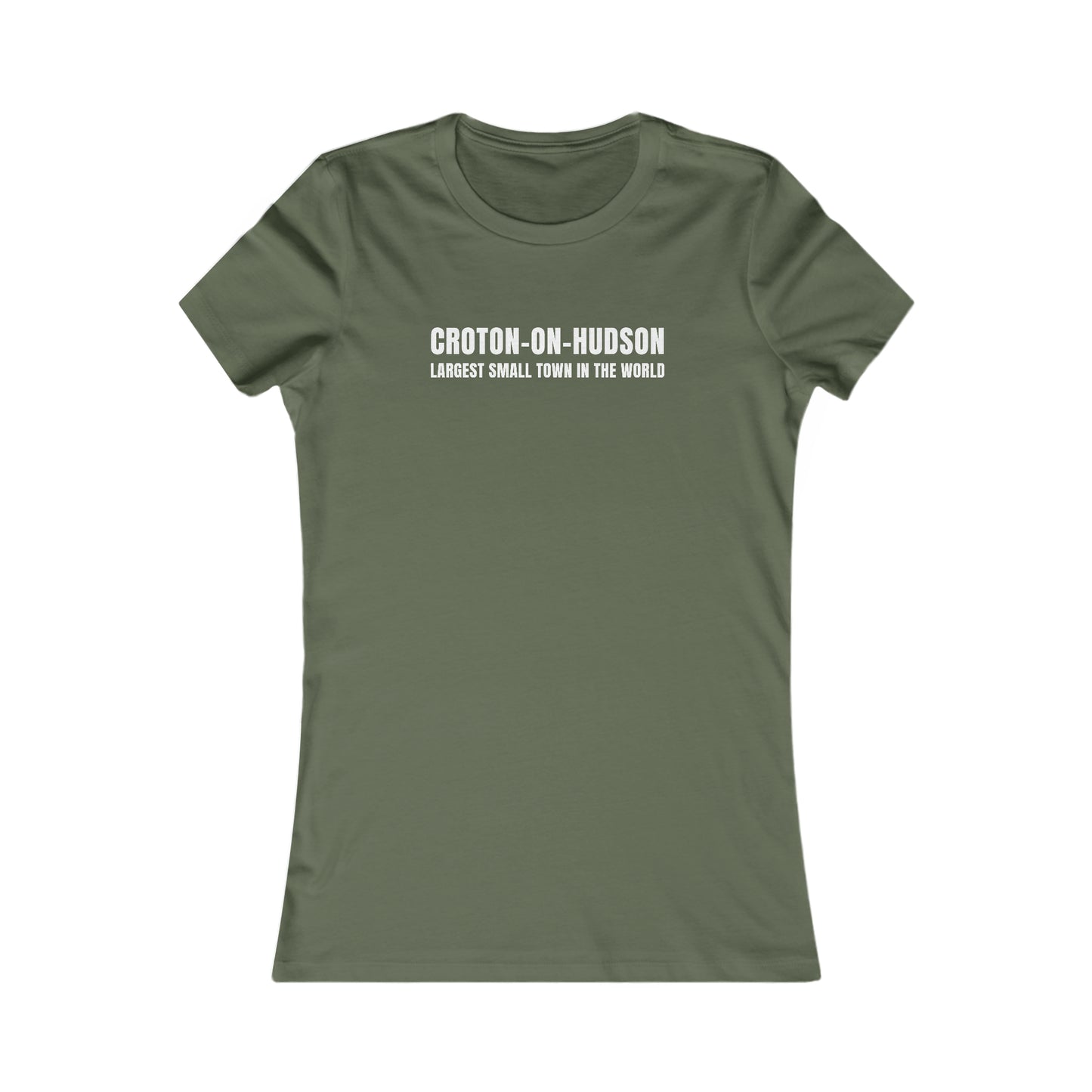 Women's Croton Largest Small Town in the World Fitted tee (Dark/Colors)