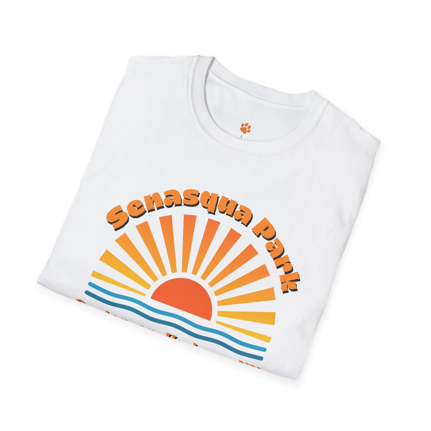 Senasqua Park sunset unisex tee