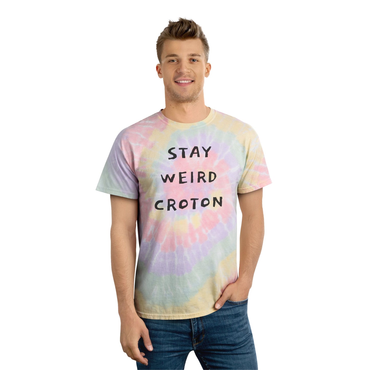 STAY WEIRD CROTON Unisex Tie-Dye Spiral Tee