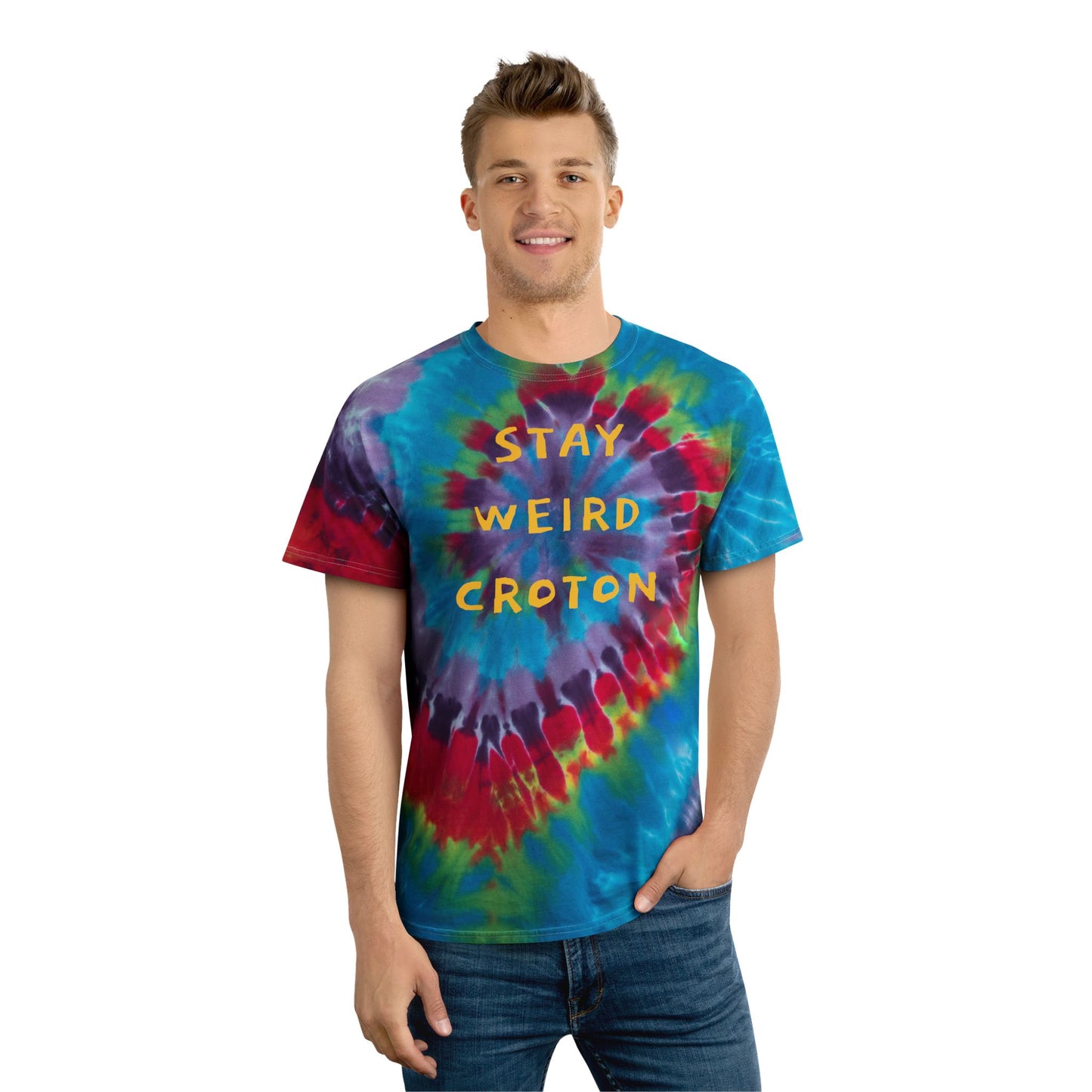 STAY WEIRD CROTON Unisex Tie-Dye Spiral Tee
