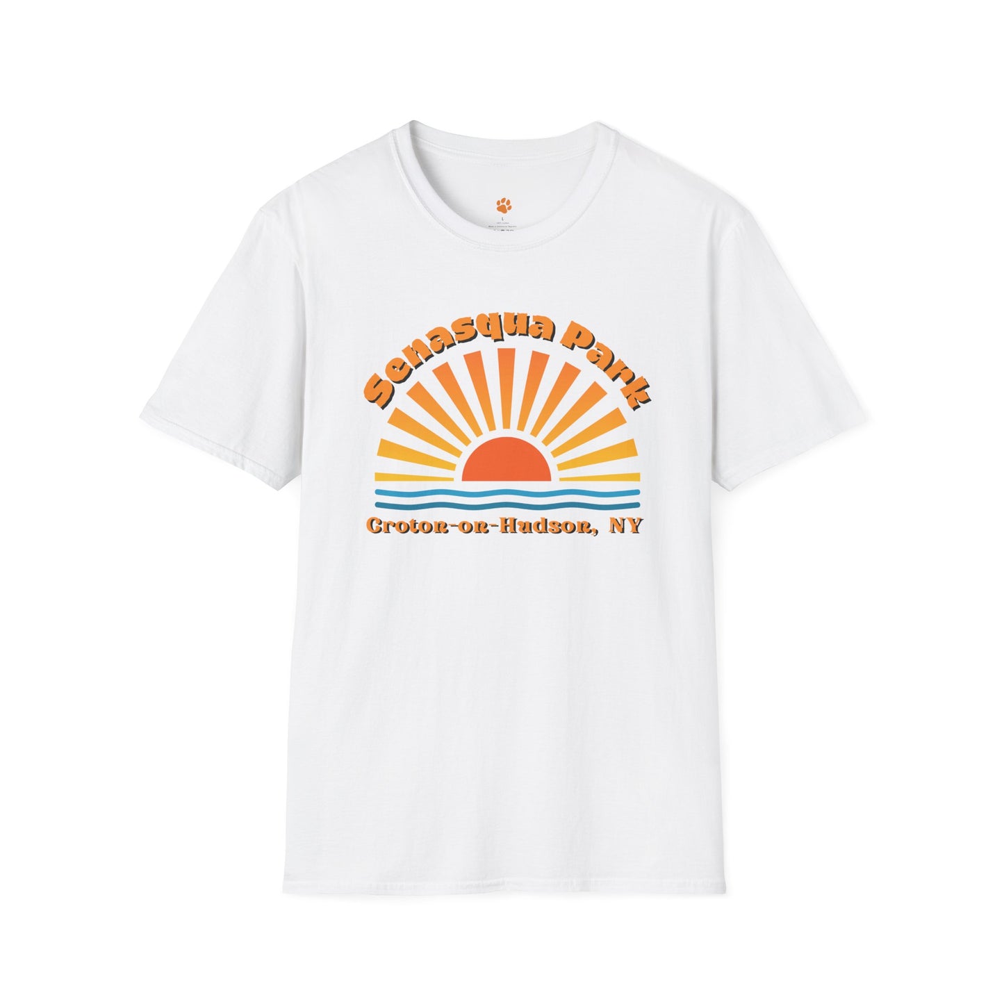 Senasqua Park sunset unisex tee