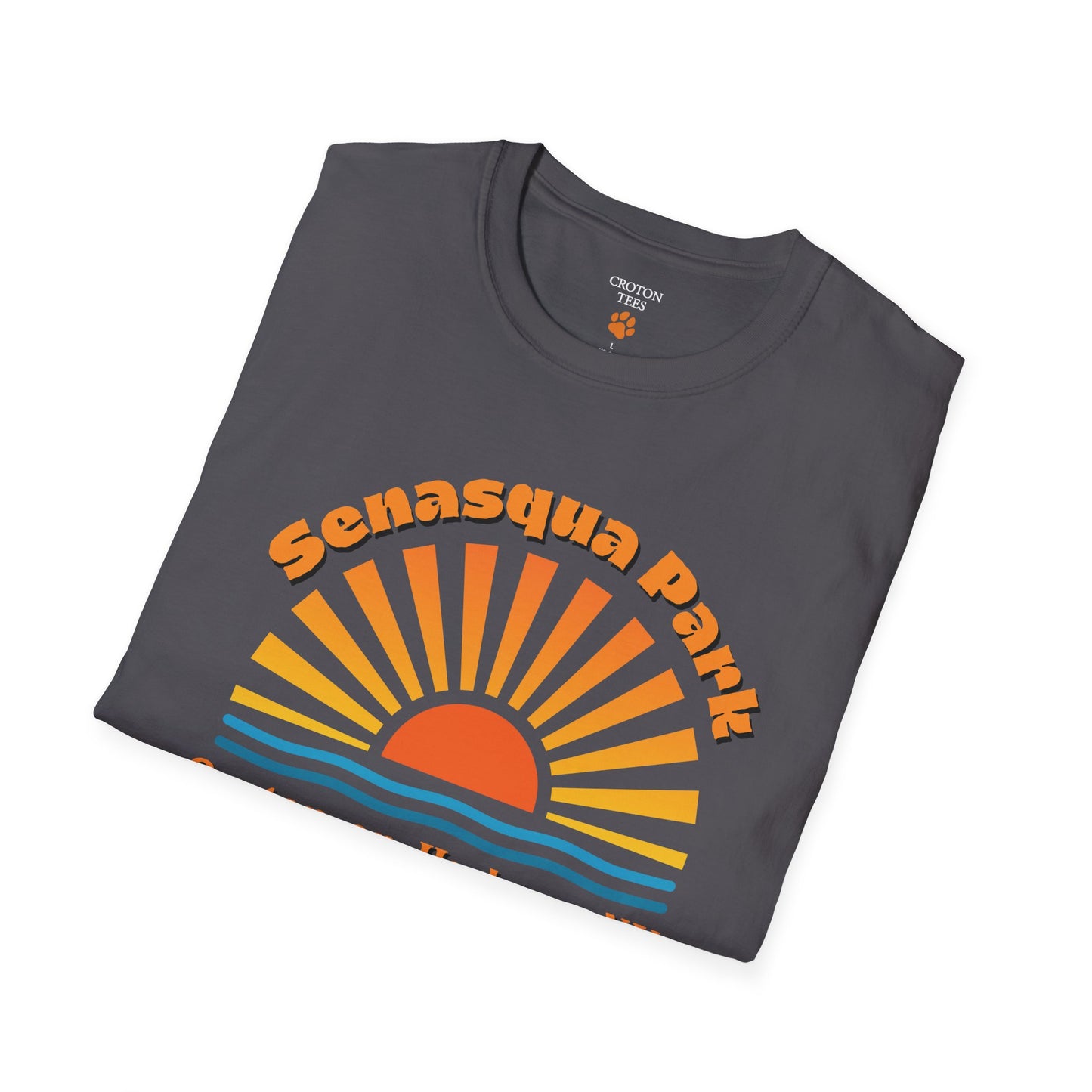 Senasqua Park sunset unisex tee