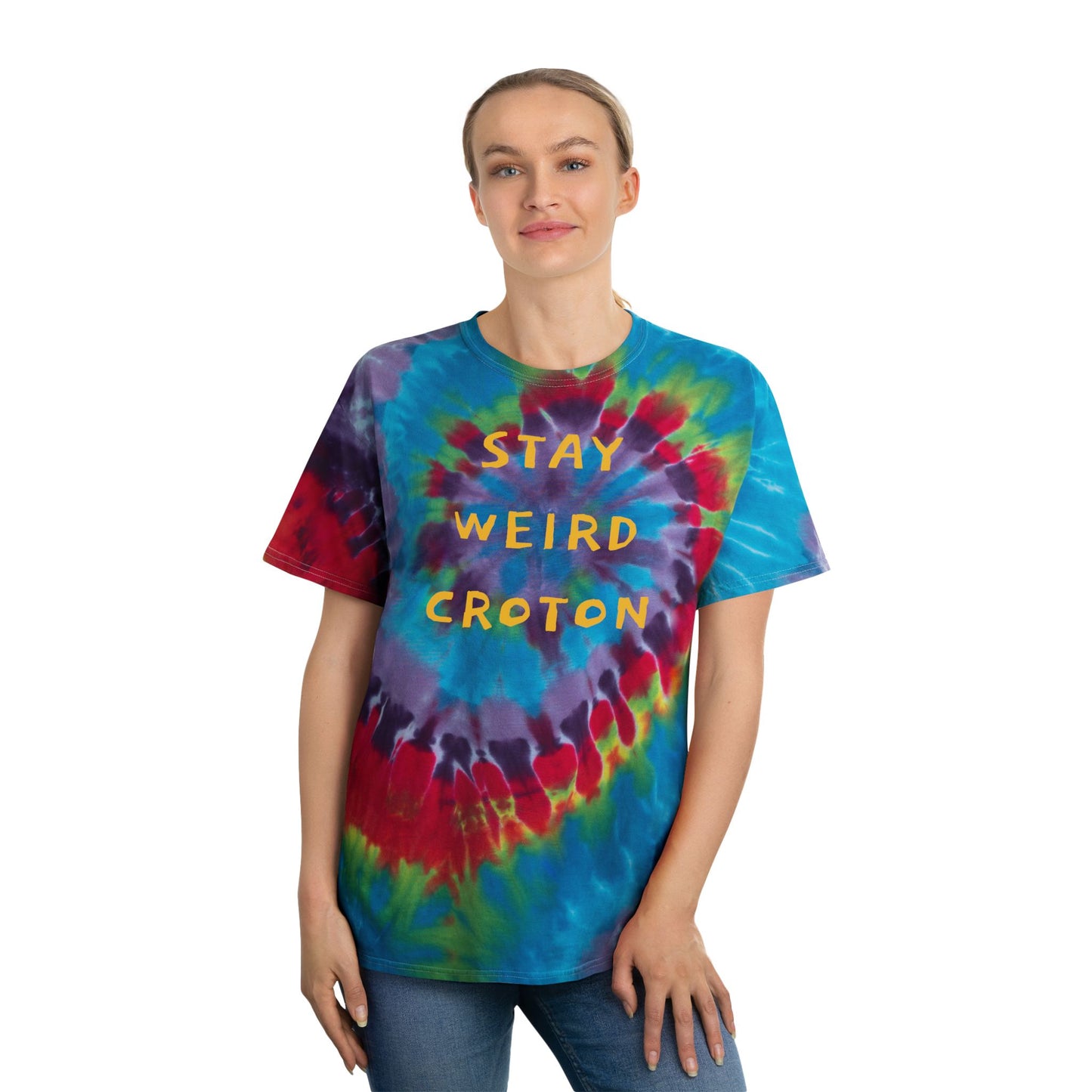 STAY WEIRD CROTON Unisex Tie-Dye Spiral Tee