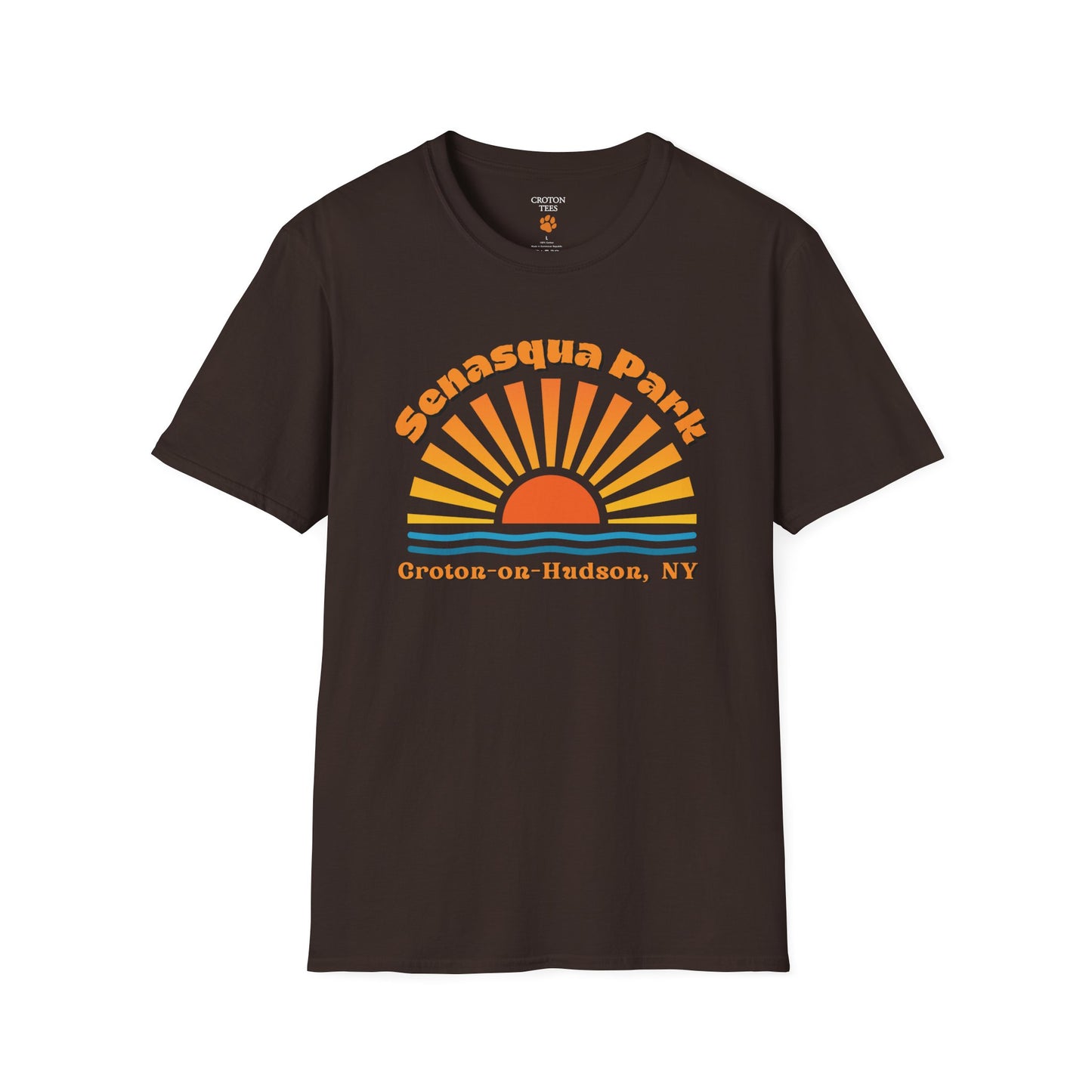Senasqua Park sunset unisex tee