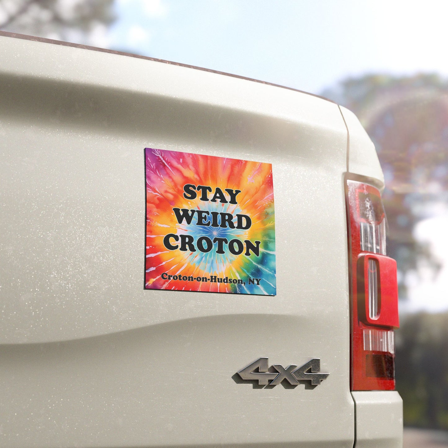 Stay Weird Croton Tie-Dye Car Magnet