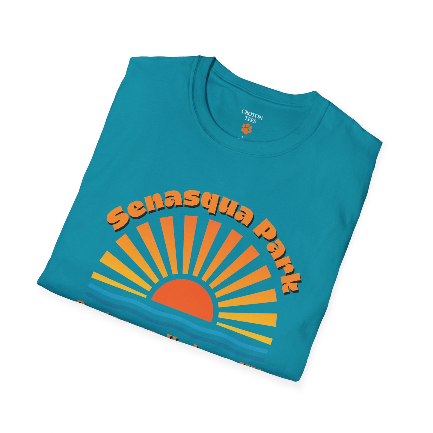 Senasqua Park sunset unisex tee