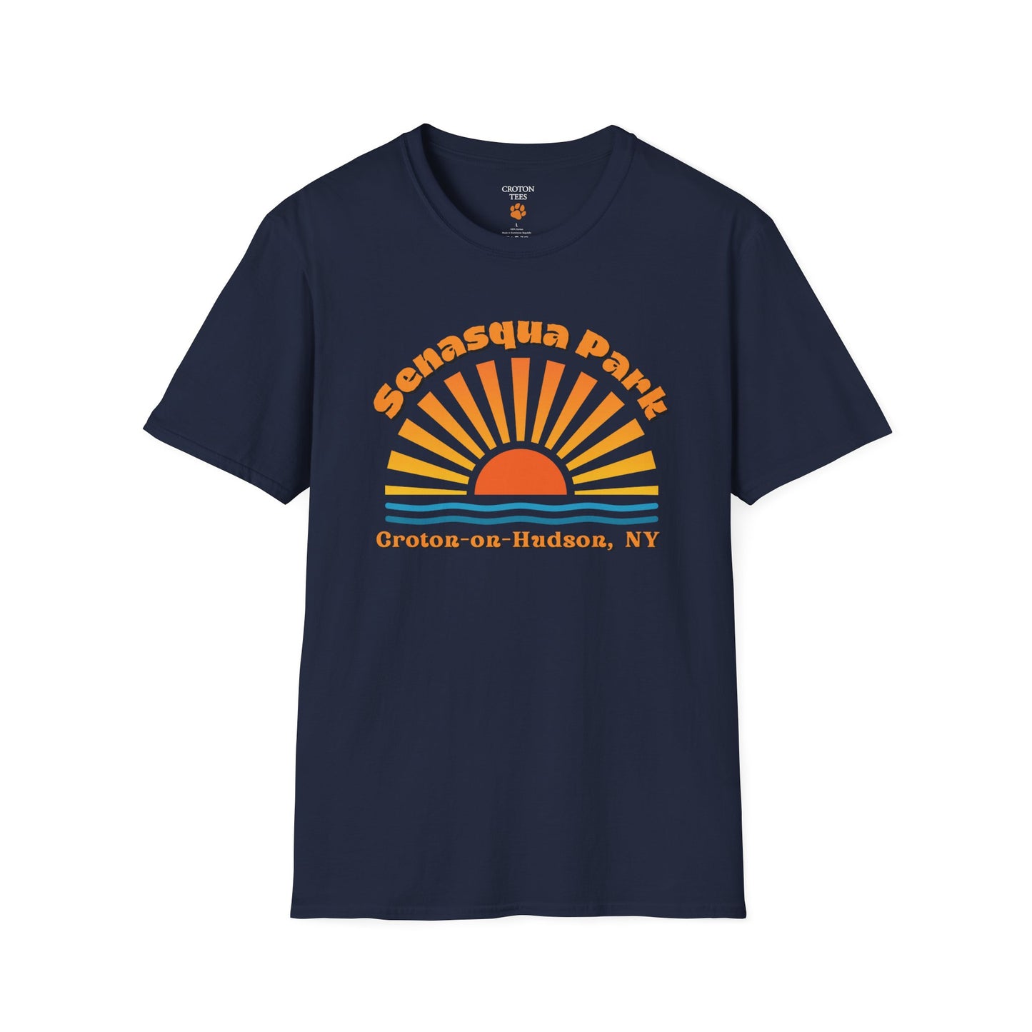 Senasqua Park sunset unisex tee