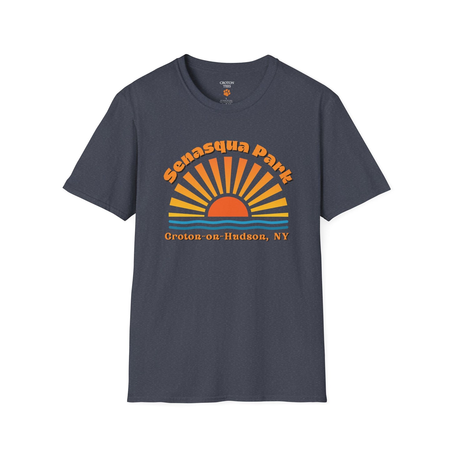 Senasqua Park sunset unisex tee
