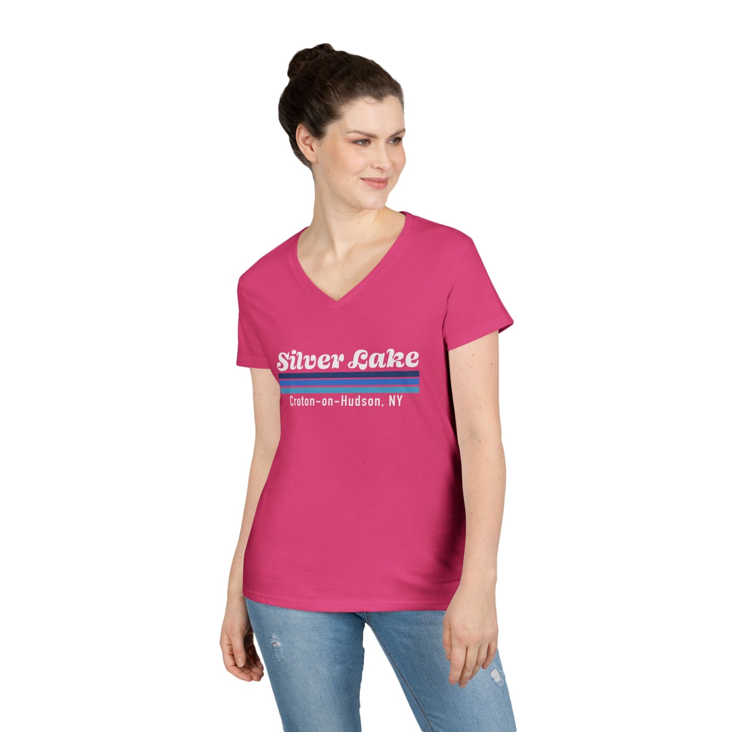 Silver Lake Ladies' V-Neck T-Shirt,