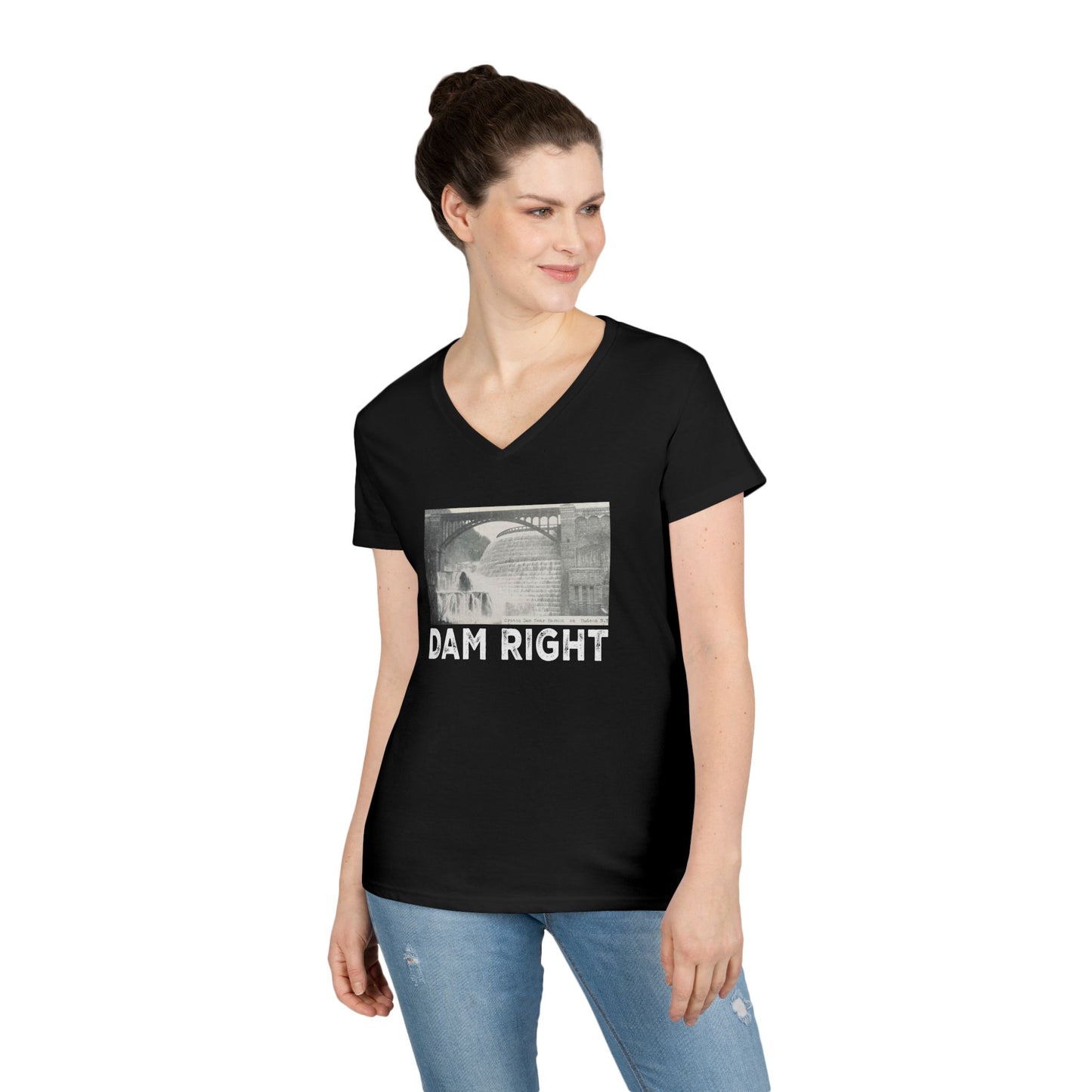 Dam Right Ladies' V-Neck T-Shirt,