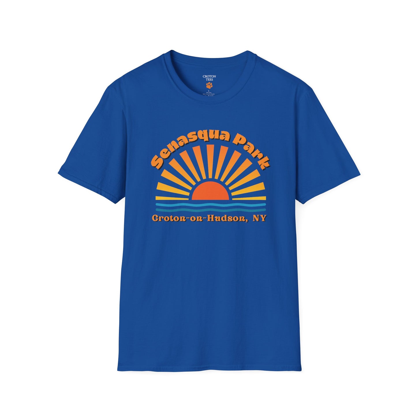 Senasqua Park sunset unisex tee