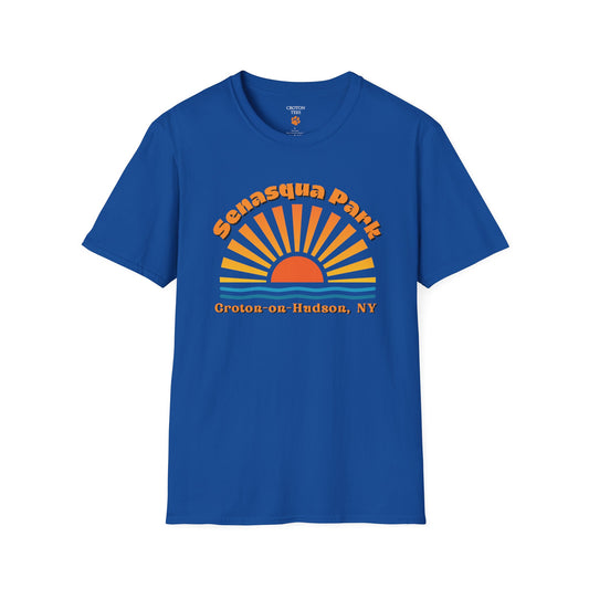 Senasqua Park sunset unisex tee