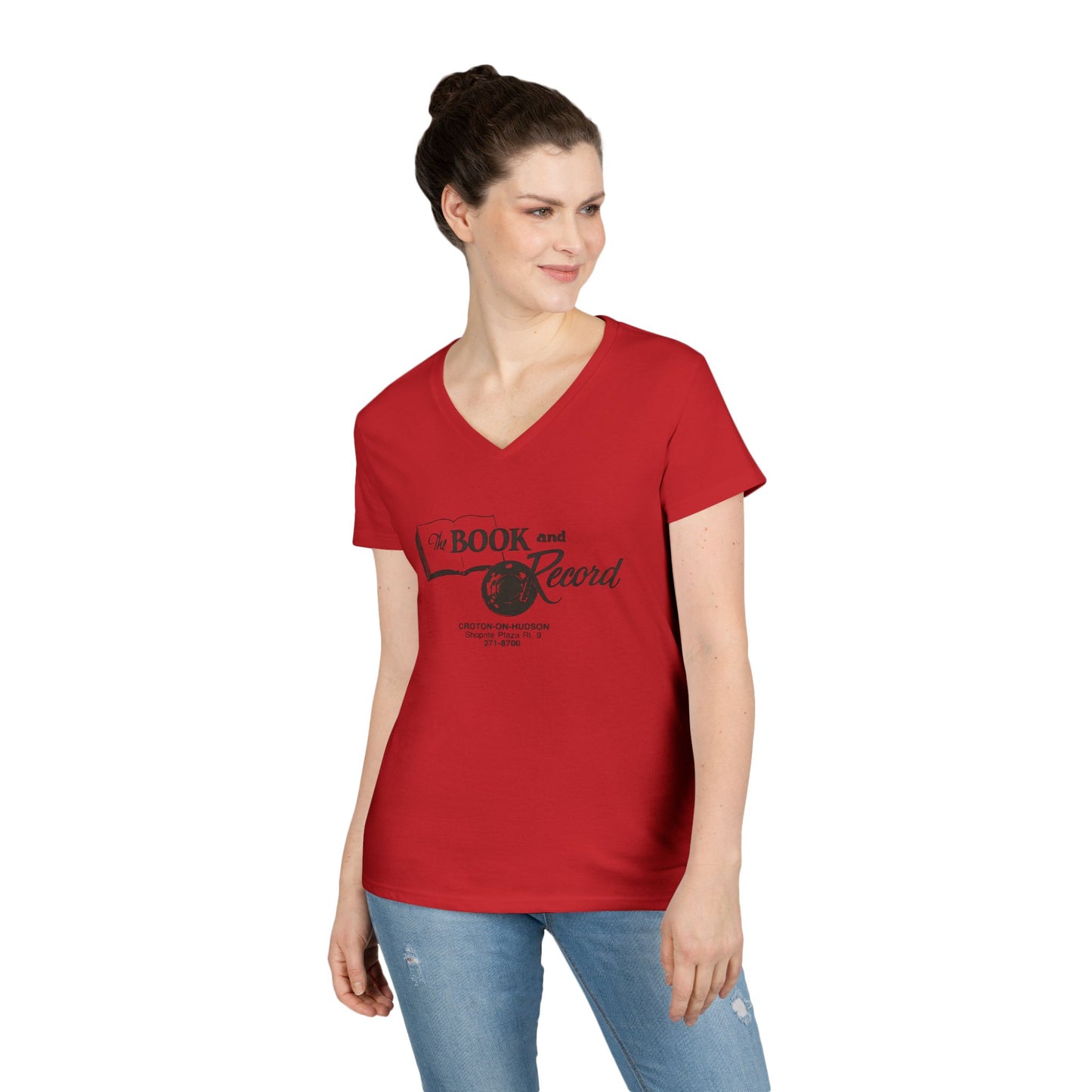 The Book and Record Ladies V-Neck T-Shirt