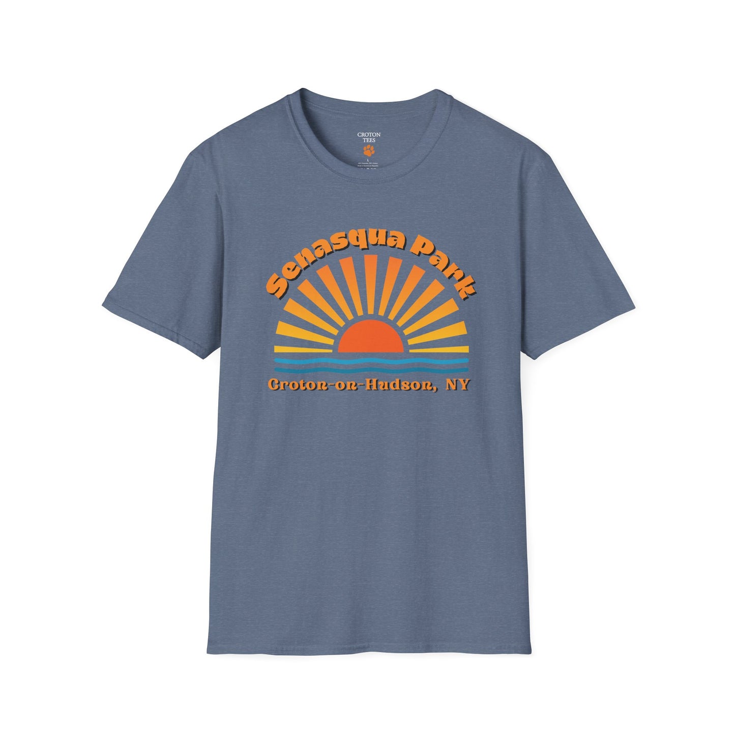 Senasqua Park sunset unisex tee