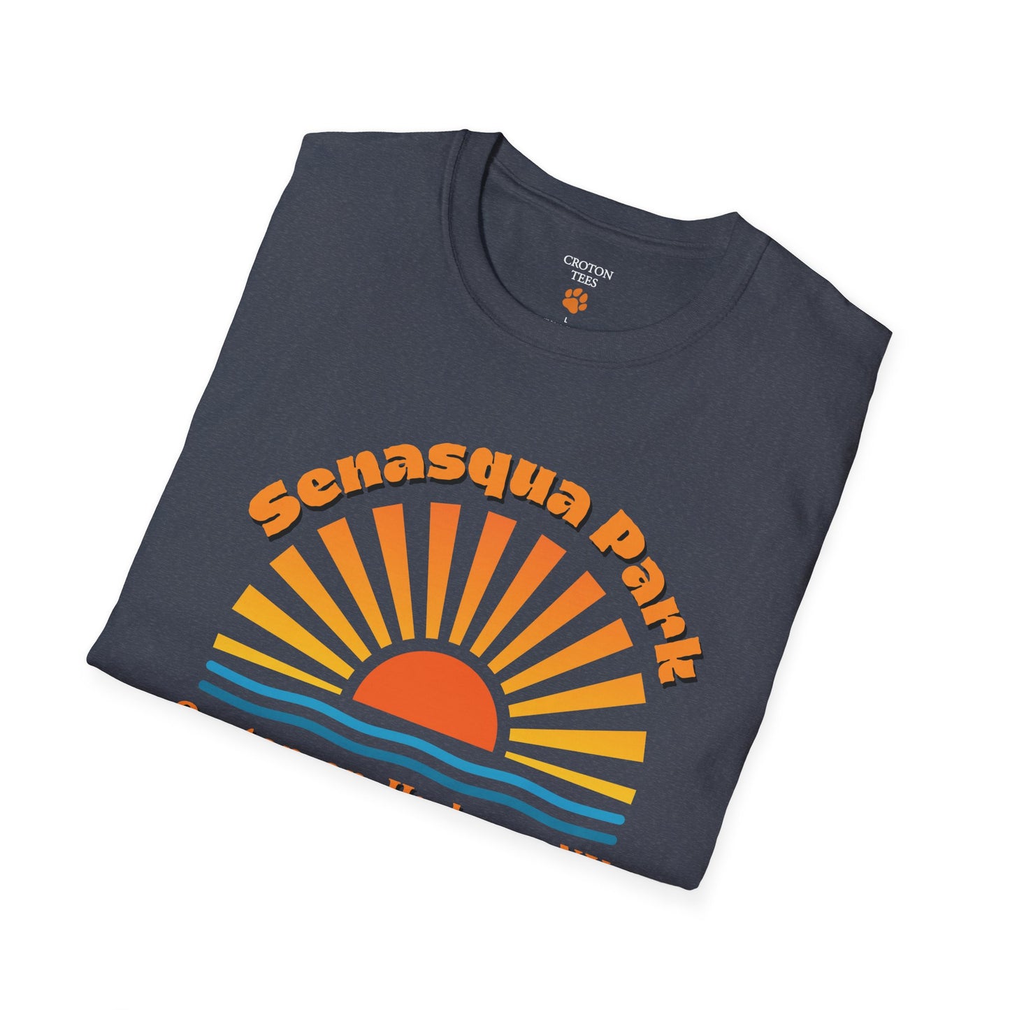 Senasqua Park sunset unisex tee