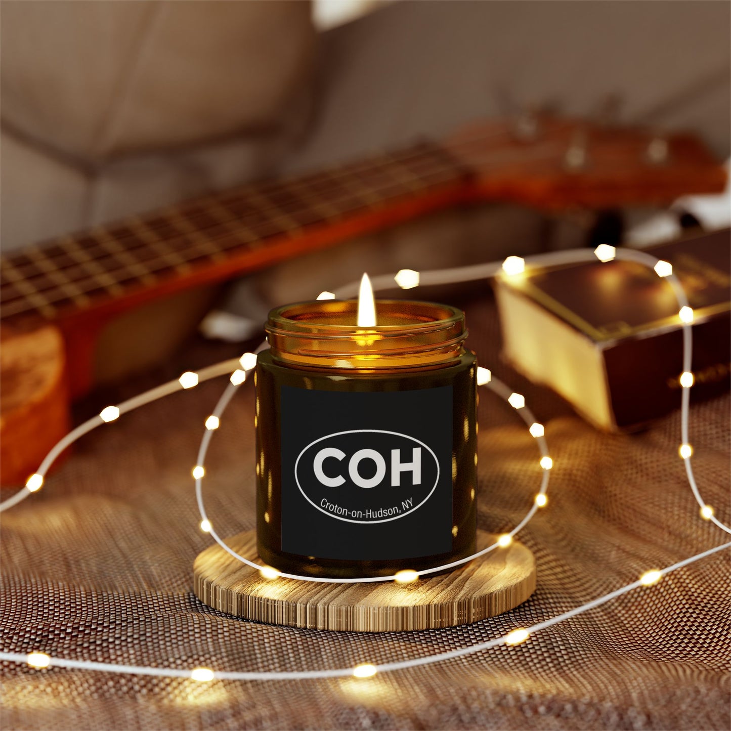 COH Euro sticker amber glass scented candles