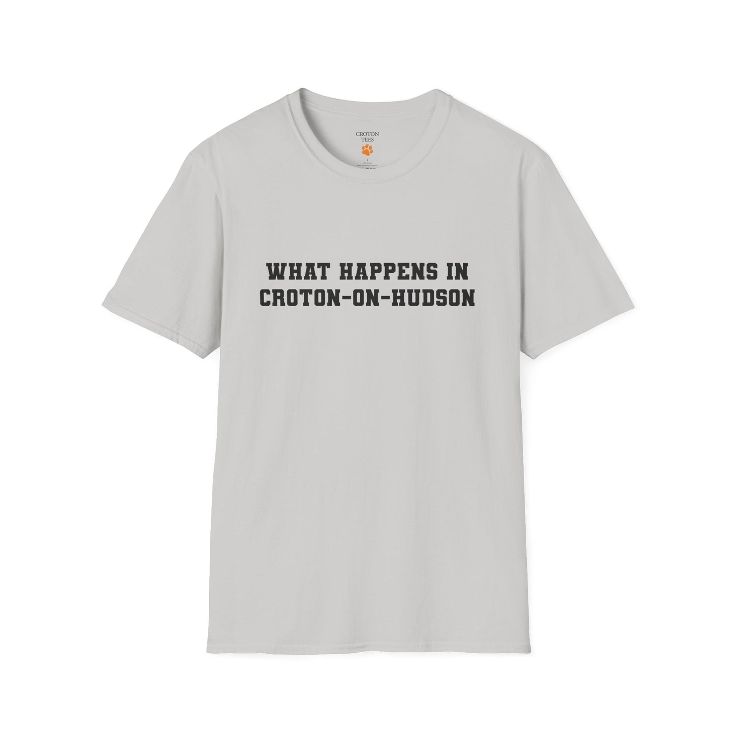 Mens / Unisex Tee "What Happens in Croton-on-Hudson stays in Croton-on-Hudson" light colors