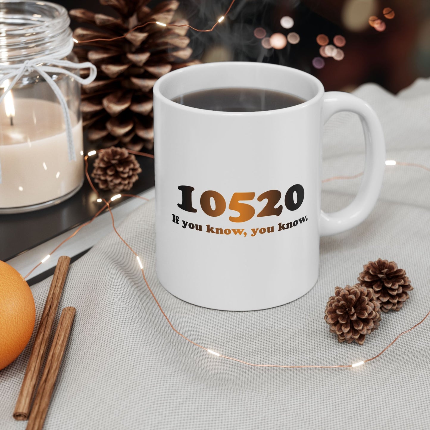 10520 orange and black logo mug