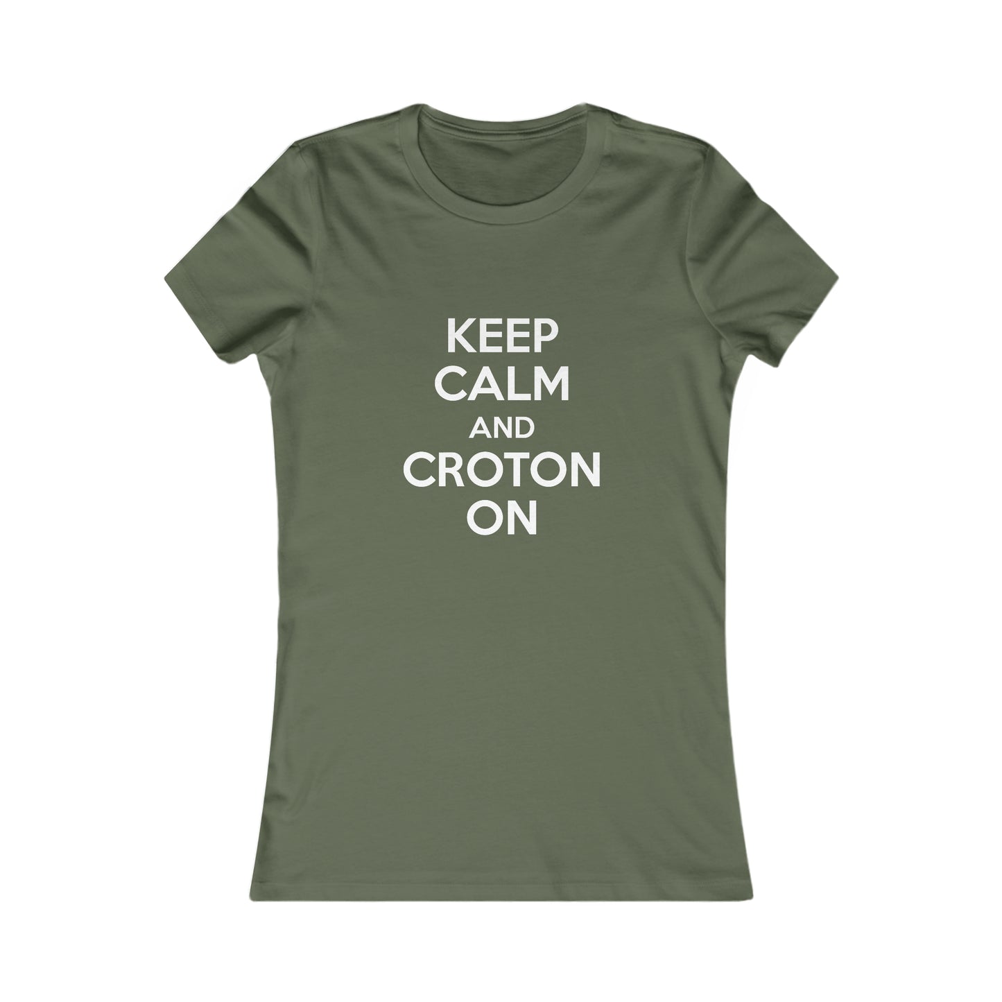 Women's fitted Keep Calm and Croton ON Tee (Dark/Colors)