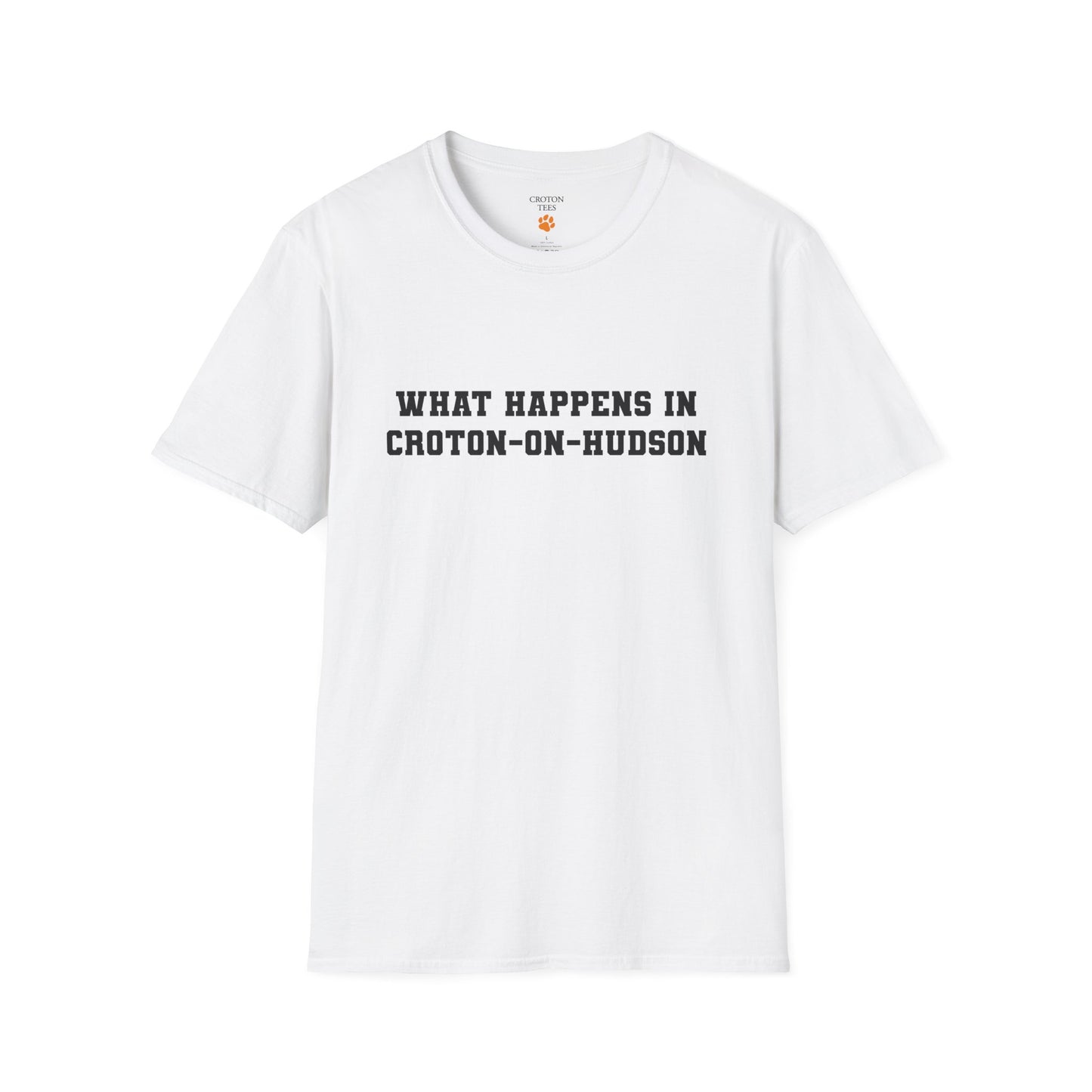 Mens / Unisex Tee "What Happens in Croton-on-Hudson stays in Croton-on-Hudson" light colors