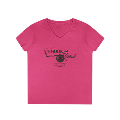 The Book and Record Ladies V-Neck T-Shirt