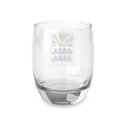 Distressed Sun over River Croton Whiskey glass