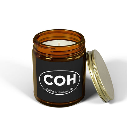 COH Euro sticker amber glass scented candles