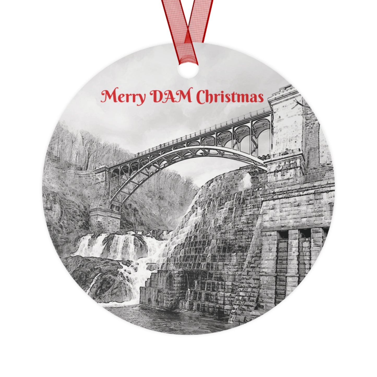 Merry DAM Christmas Croton Dam Ornament / COH back