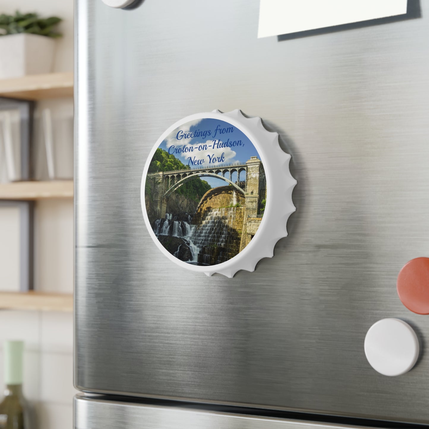 Croton Dam Postcard Magnetic Bottle Opener