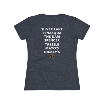 Women's Fitted Croton PARTY SPOTS Tee (Dark/Colors)