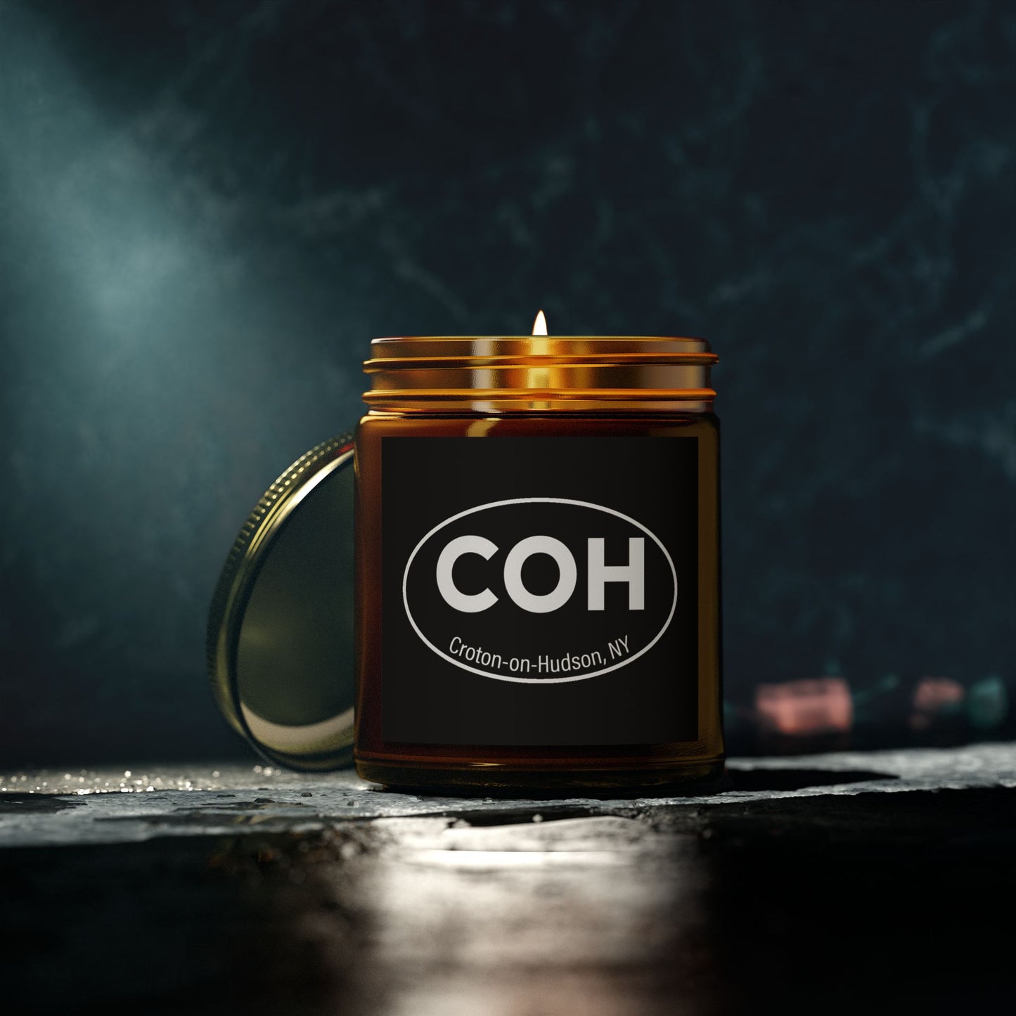 COH Euro sticker amber glass scented candles