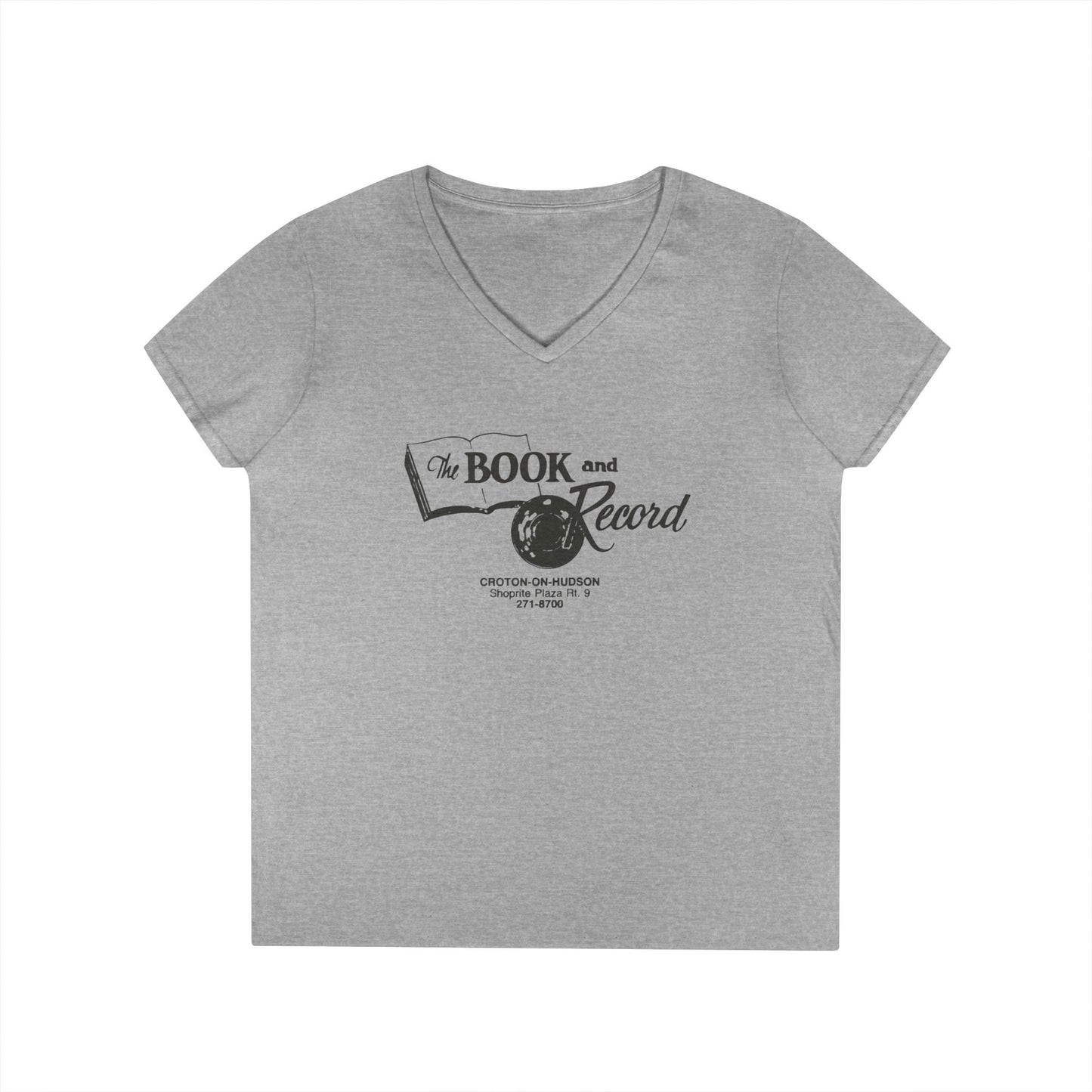 The Book and Record Ladies V-Neck T-Shirt