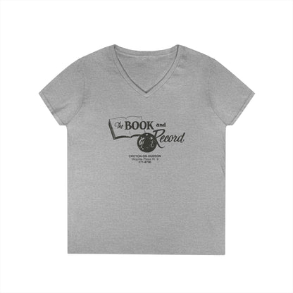 The Book and Record Ladies V-Neck T-Shirt