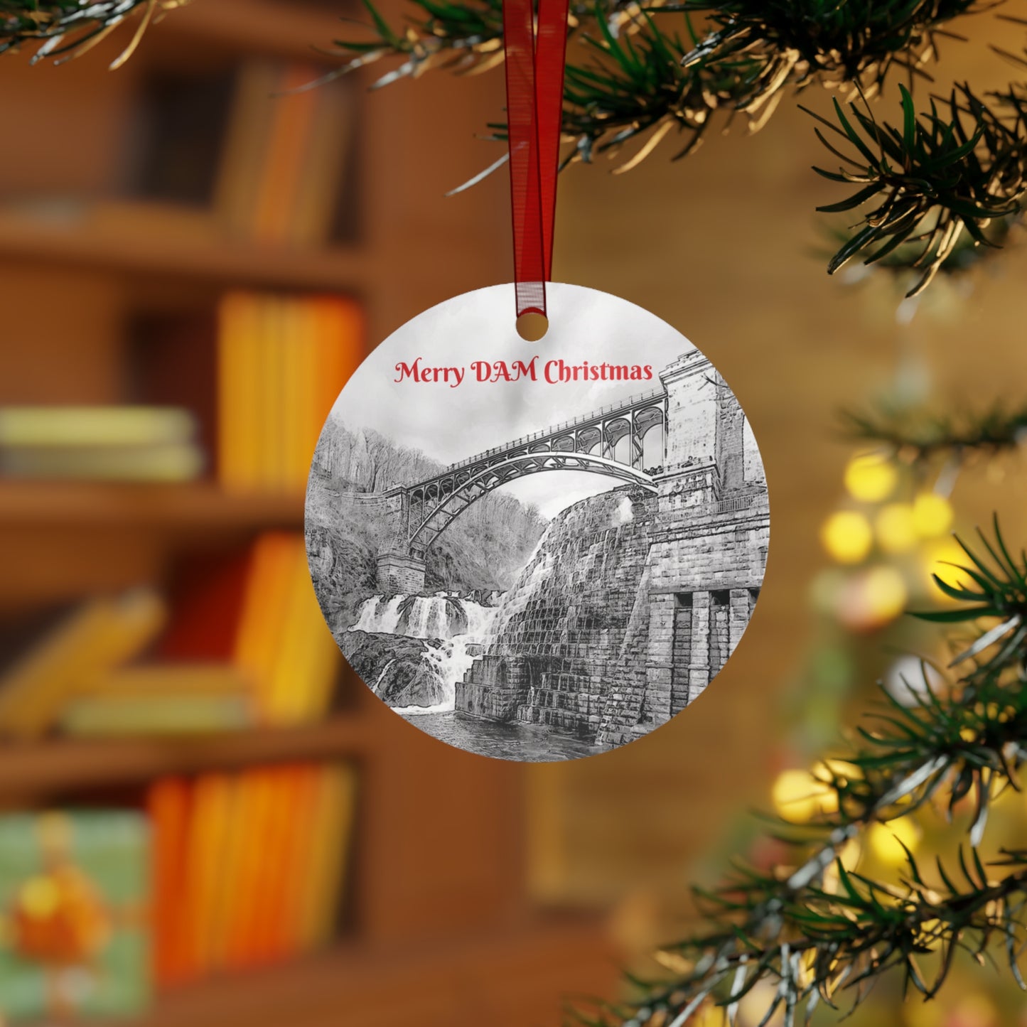 Merry DAM Christmas Croton Dam Ornament / COH back