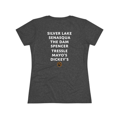Women's Fitted Croton PARTY SPOTS Tee (Dark/Colors)