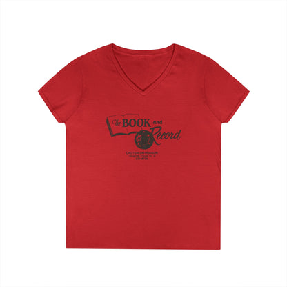 The Book and Record Ladies V-Neck T-Shirt