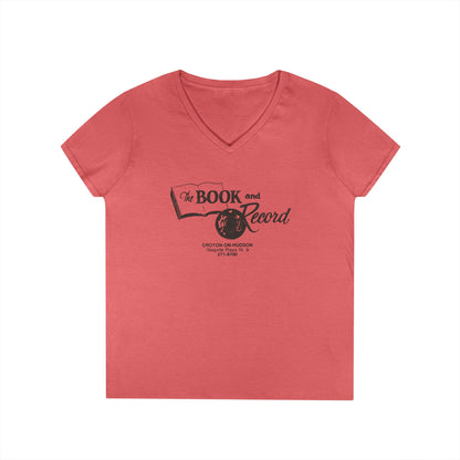 The Book and Record Ladies V-Neck T-Shirt