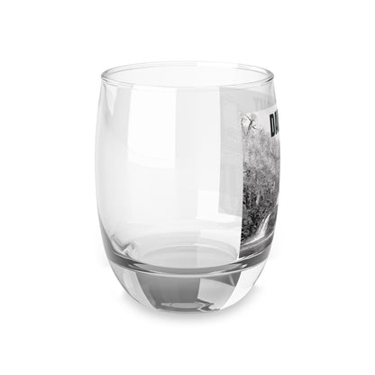 DAM RIGHT graphic DAM whiskey glass