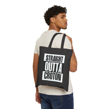 STRAIGHT OUTTA CROTON Canvas Tote Bag Medium