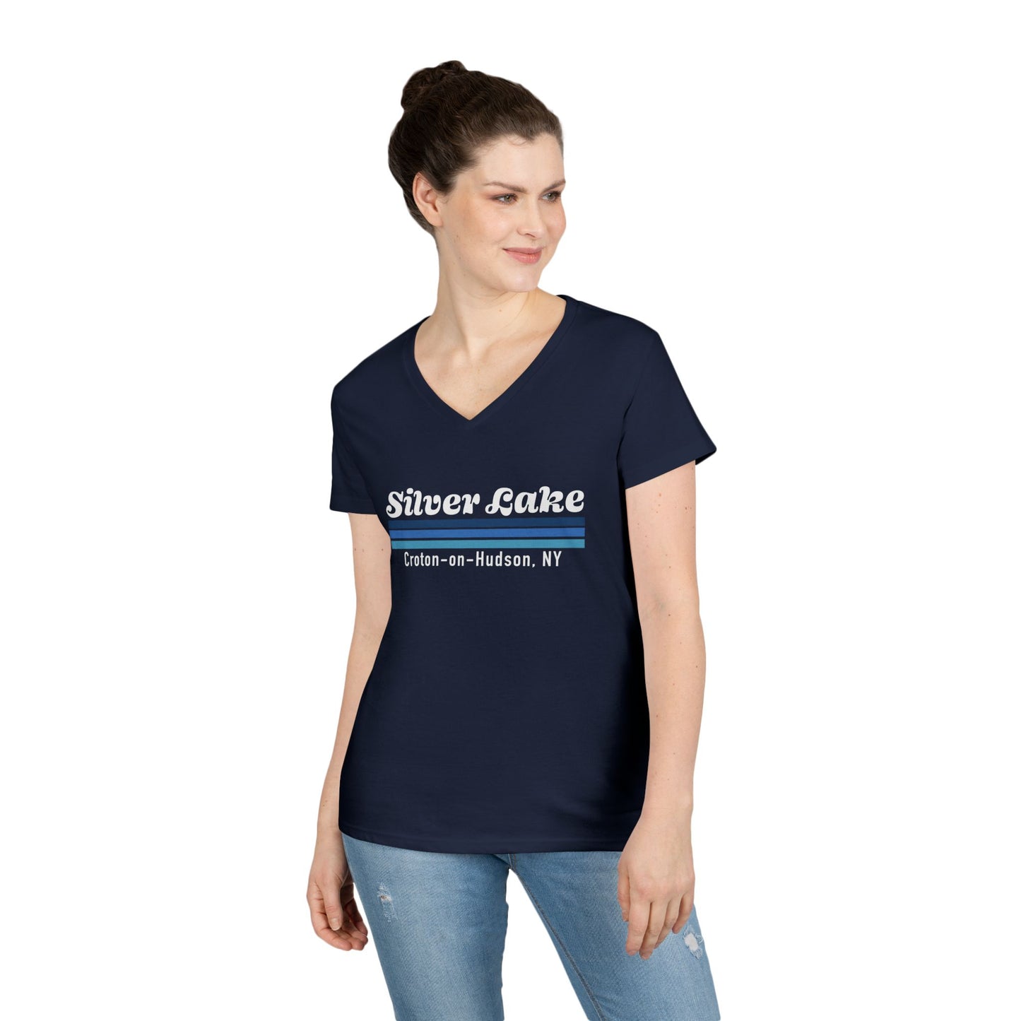 Silver Lake Ladies' V-Neck T-Shirt,