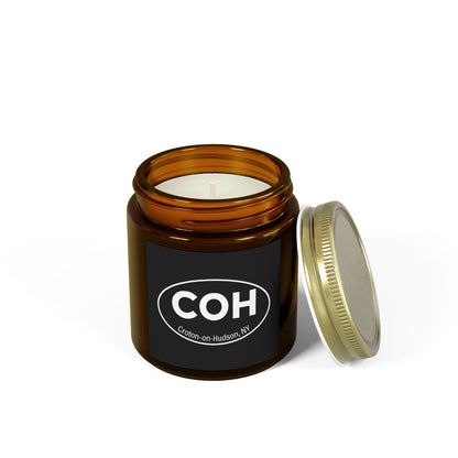 COH Euro sticker amber glass scented candles