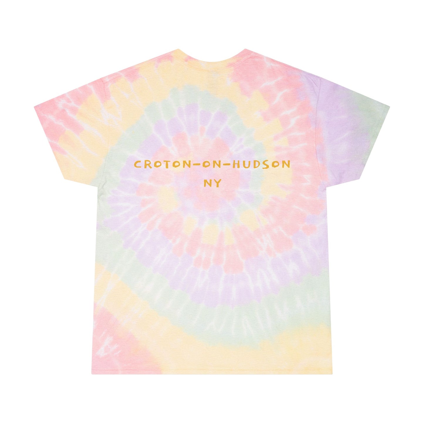 STAY WEIRD CROTON / Croton-on-Hudson on the back Unisex Tie-Dye Spiral Tee