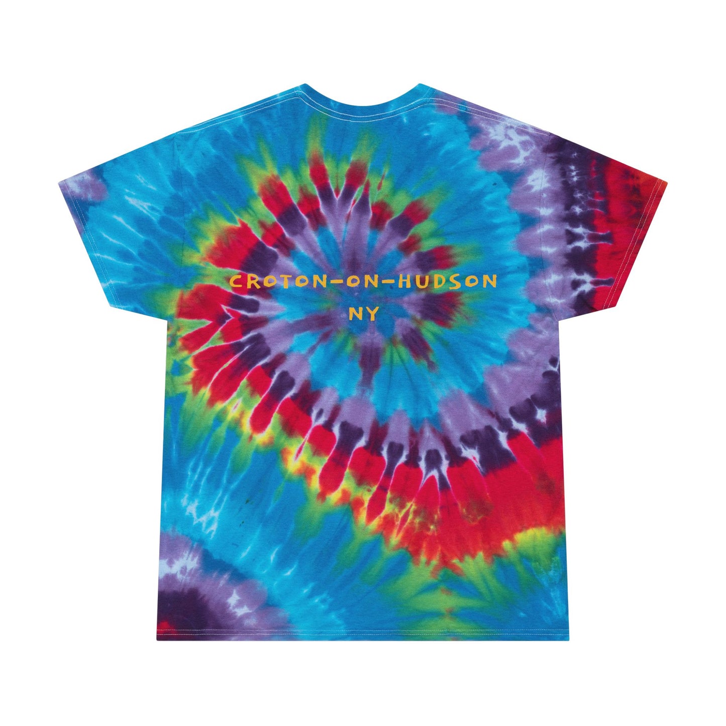STAY WEIRD CROTON / Croton-on-Hudson on the back Unisex Tie-Dye Spiral Tee