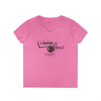 The Book and Record Ladies V-Neck T-Shirt