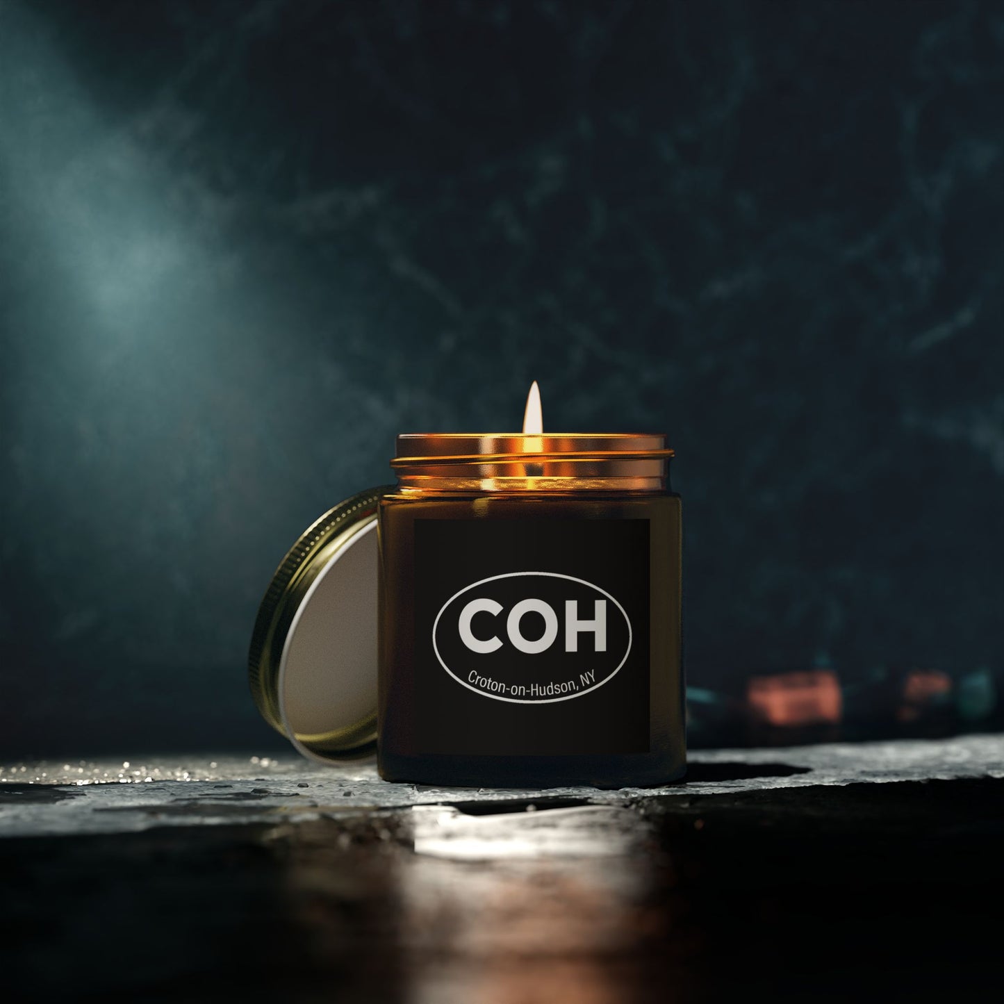 COH Euro sticker amber glass scented candles