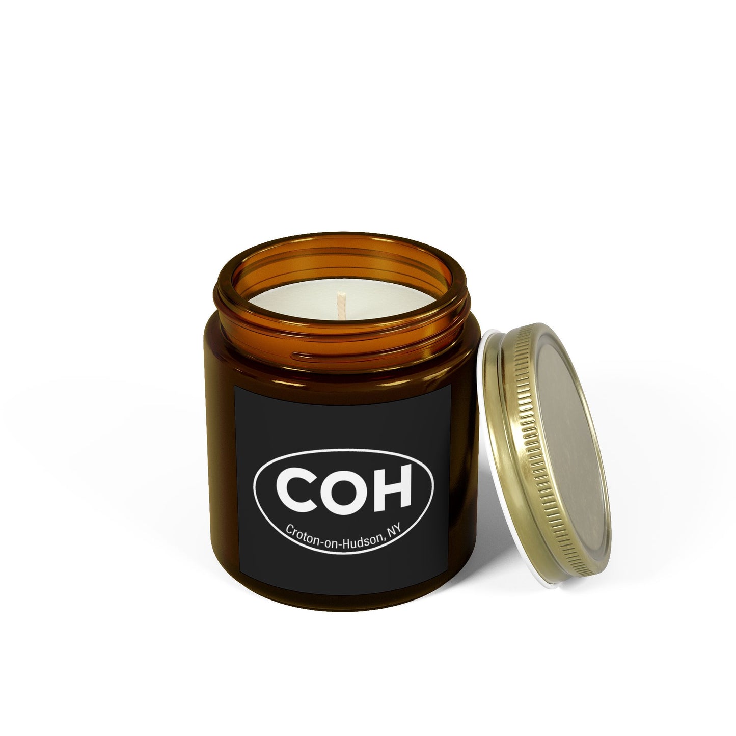 COH Euro sticker amber glass scented candles