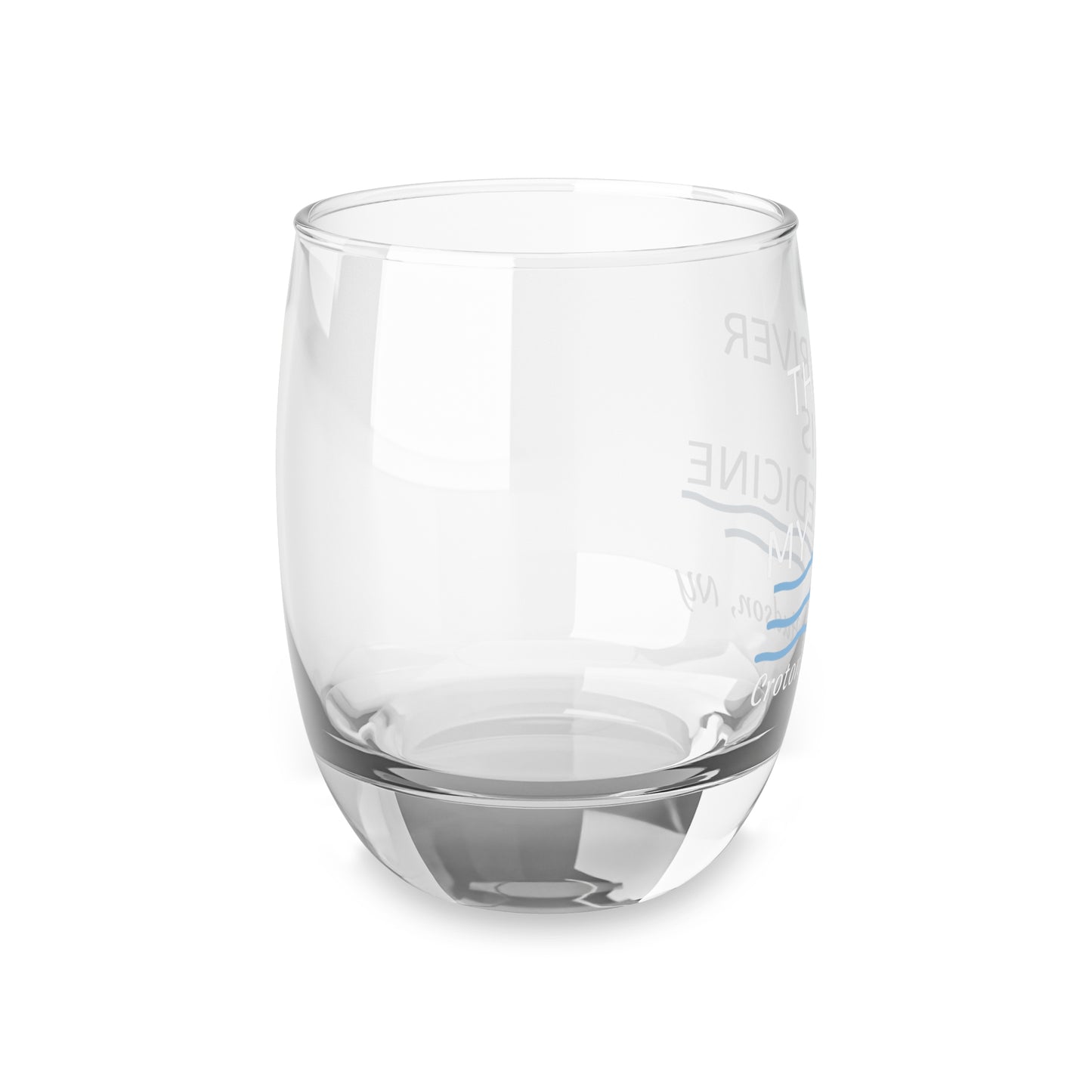 THE RIVER IS MY MEDICINE Croton Whiskey Glass - white