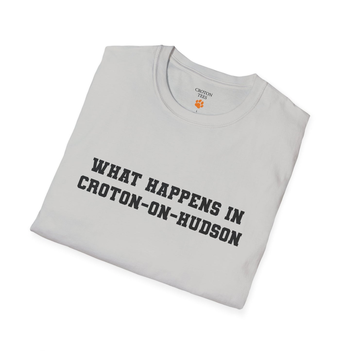 Mens / Unisex Tee "What Happens in Croton-on-Hudson stays in Croton-on-Hudson" light colors